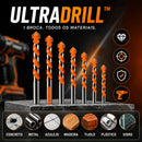 UltraDrill™ Premium – Kit 7 Brocas Profissionais Multiuso 3–12mm | Madeira, Metal, Concreto e Cerâmica
