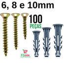 Kit 100 Buchas + Parafusos