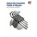 Kit de Chaves Torx 9 Peças – T10 a T50